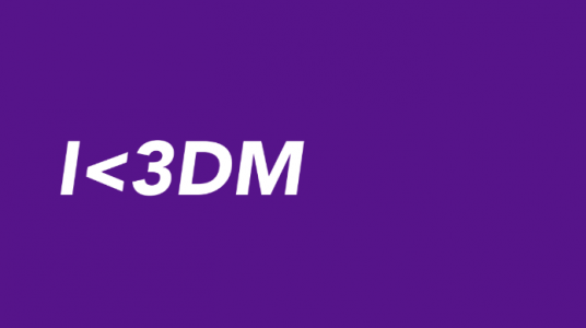 White text on purple background reading I heart IDM